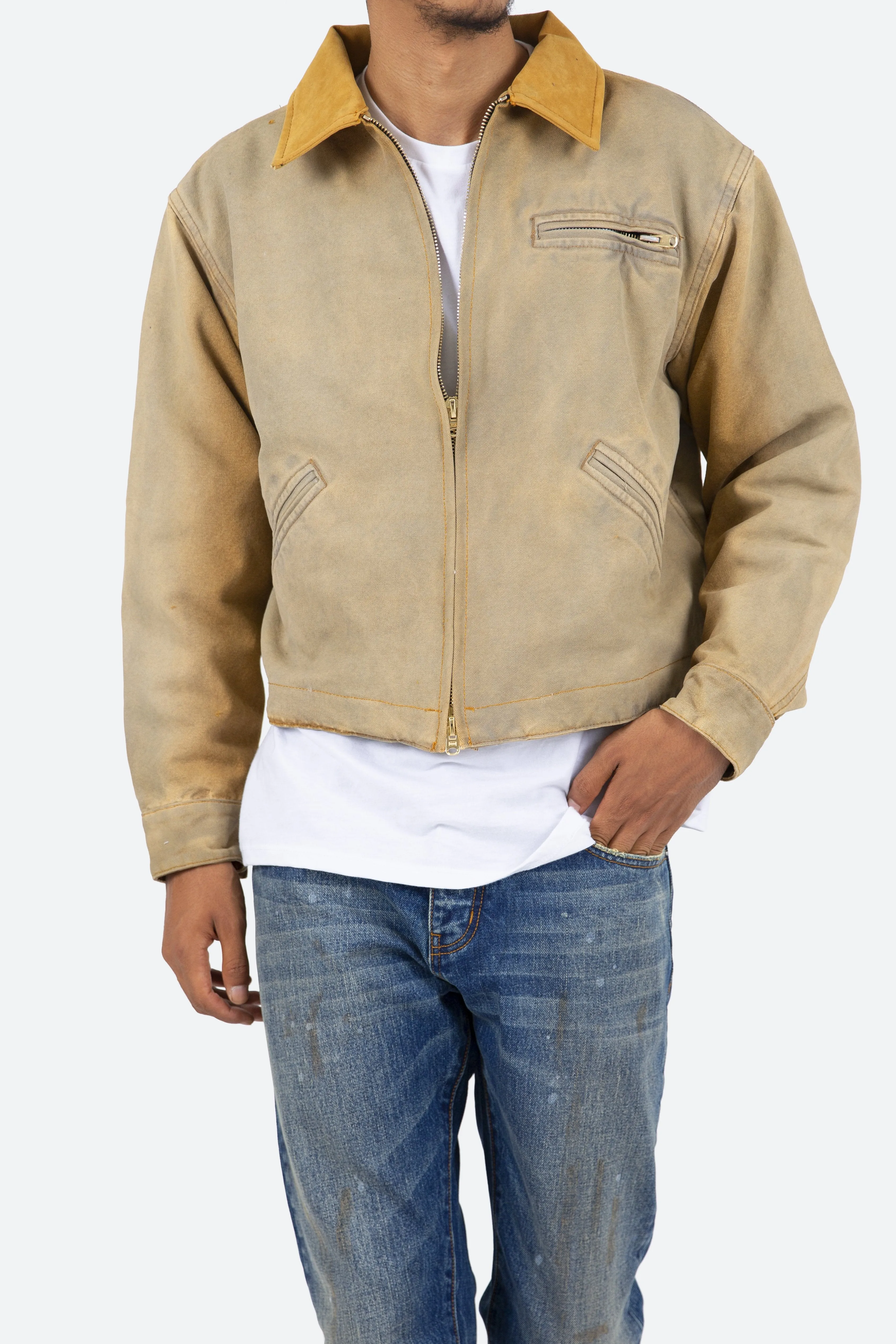 Collared Work Jacket - Khaki