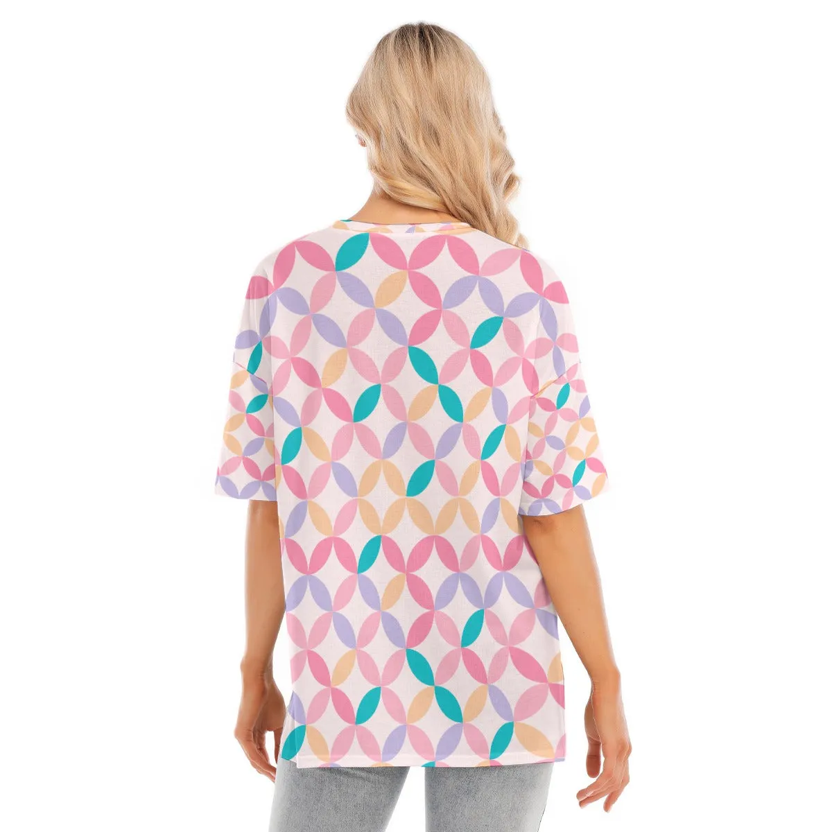 Colorful Graphic T-shirt With Hem Split
