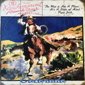 Cowboy Calf Roper Distressed Wood Western Sign (Small)