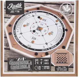 Crokinole & Checkers 2 in 1 Board Game