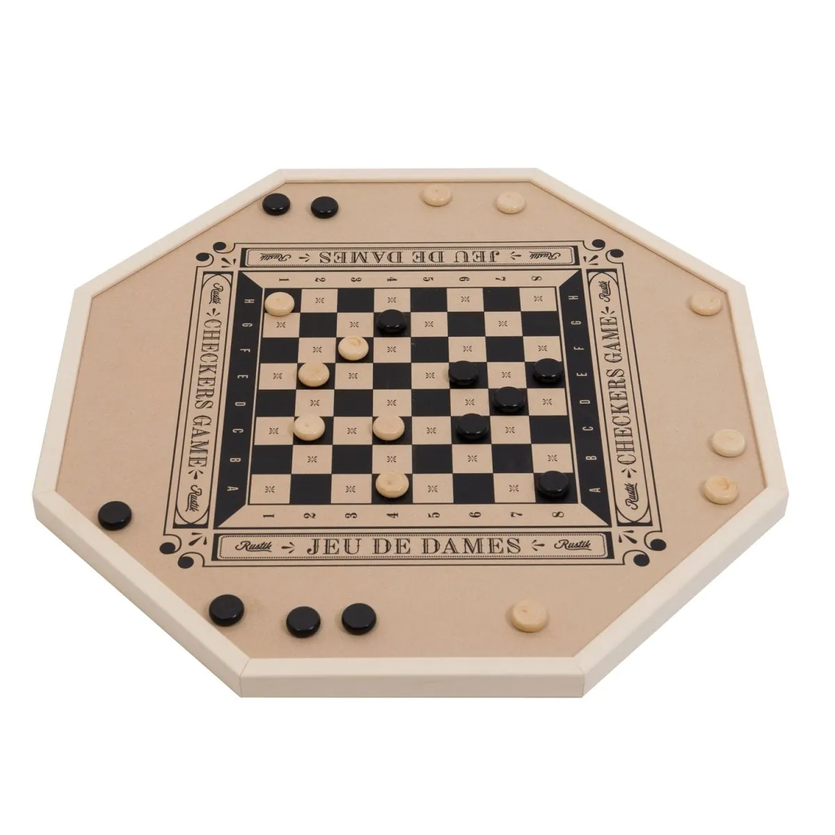 Crokinole & Checkers 2 in 1 Board Game