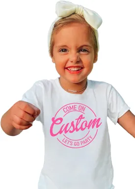 Custom Doll Baby Girl Birthday Shirt for Girls Party Girls Shirt for Besties Personalized Birthday Party Shirt Toddler Birthday Gift Lets Go Party Tshirt for Family