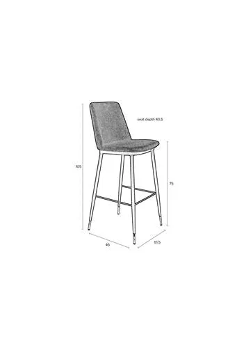 Dark Green Fabric Bar Stool