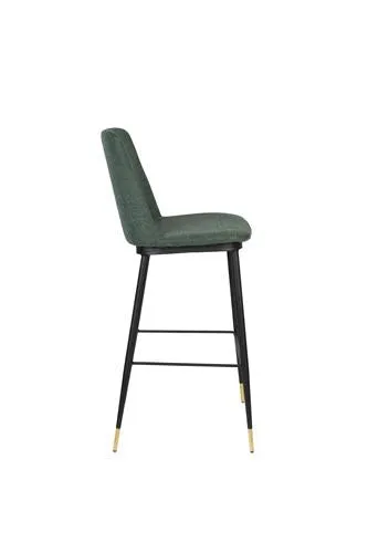 Dark Green Fabric Bar Stool
