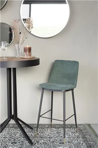 Dark Green Fabric Bar Stool