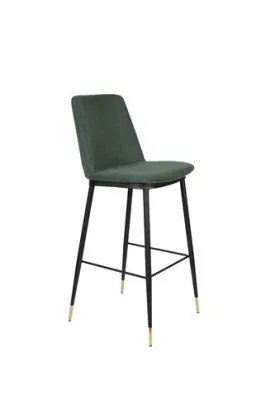 Dark Green Fabric Bar Stool