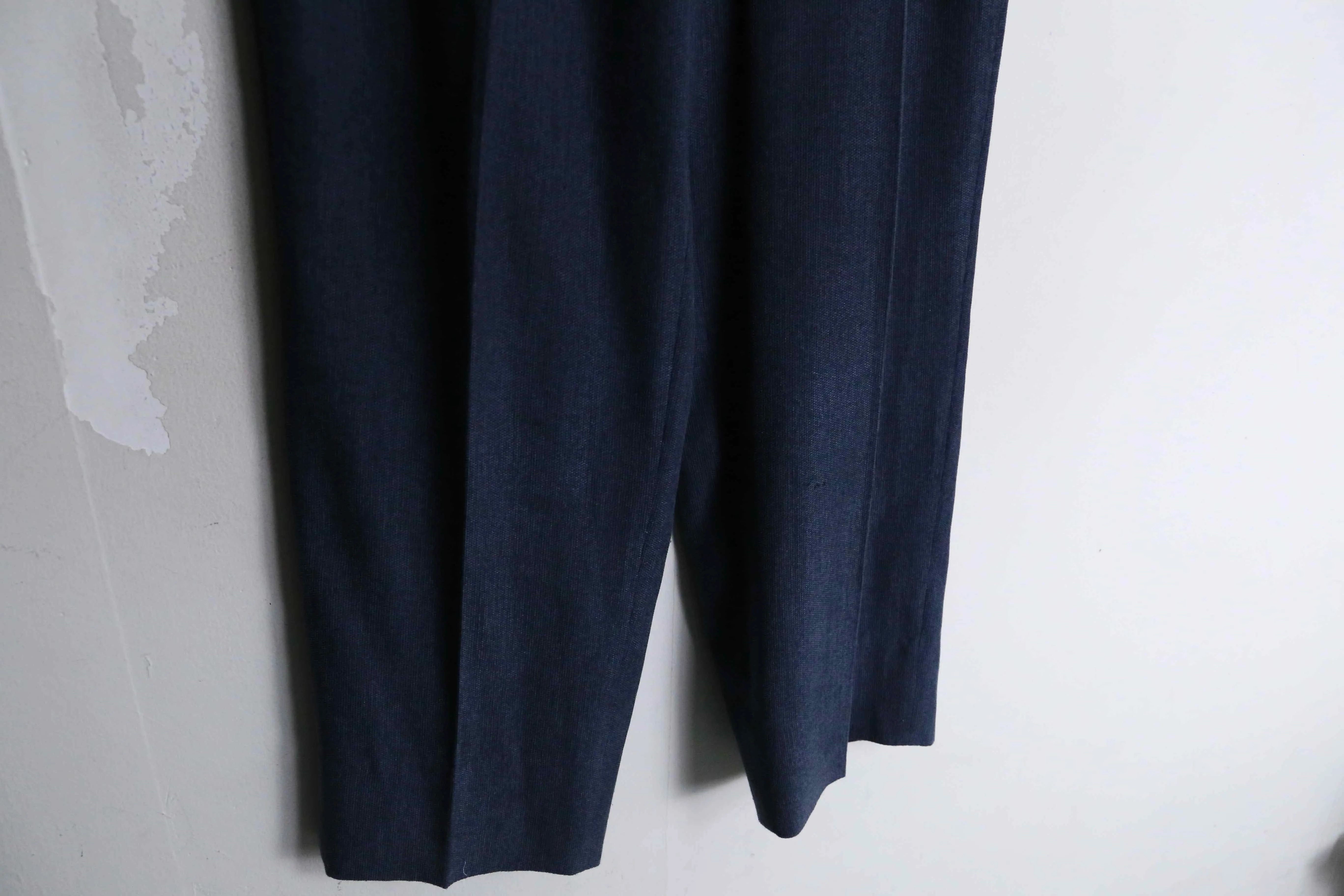 dark navy three tuck stretch slacks