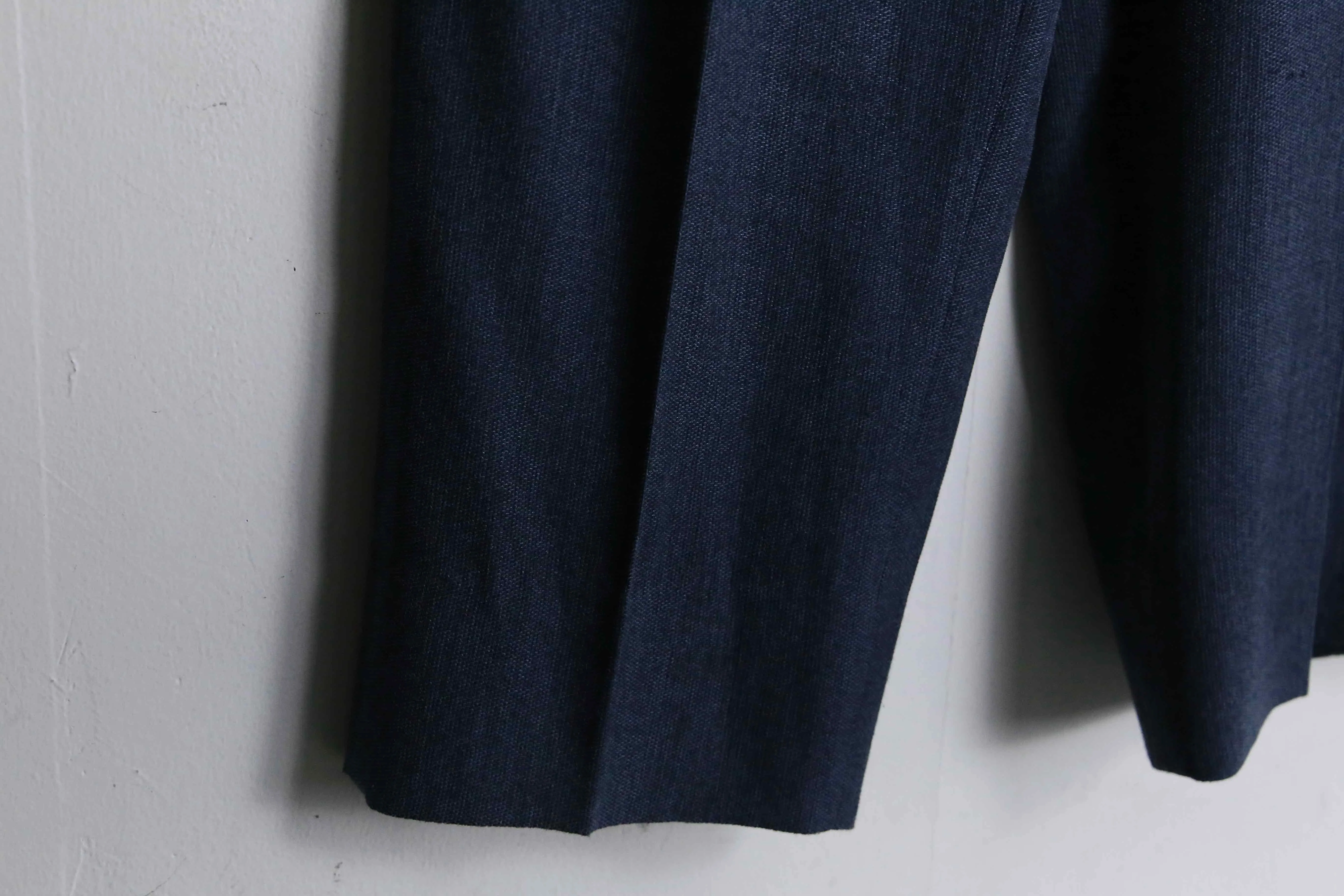 dark navy three tuck stretch slacks