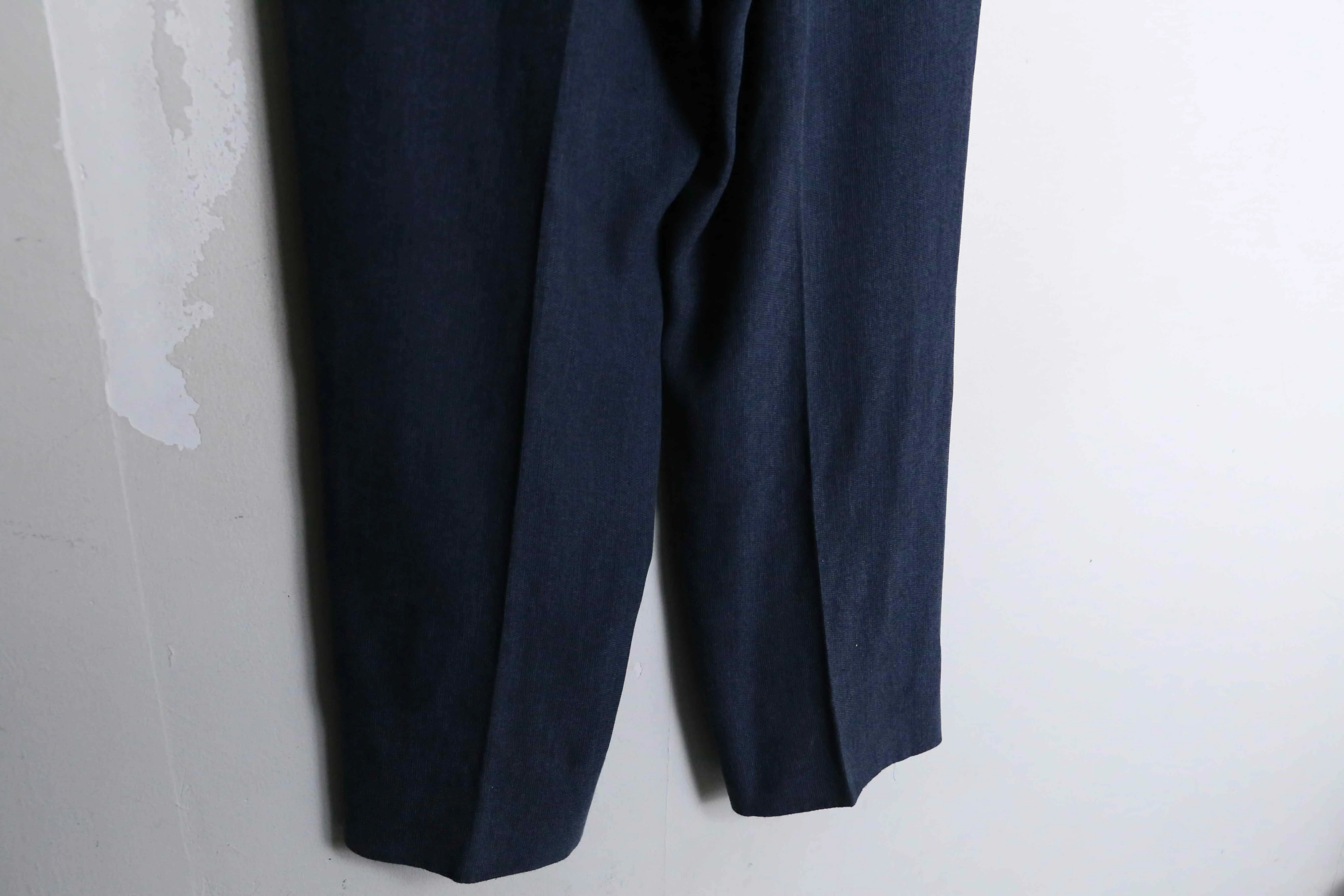 dark navy three tuck stretch slacks