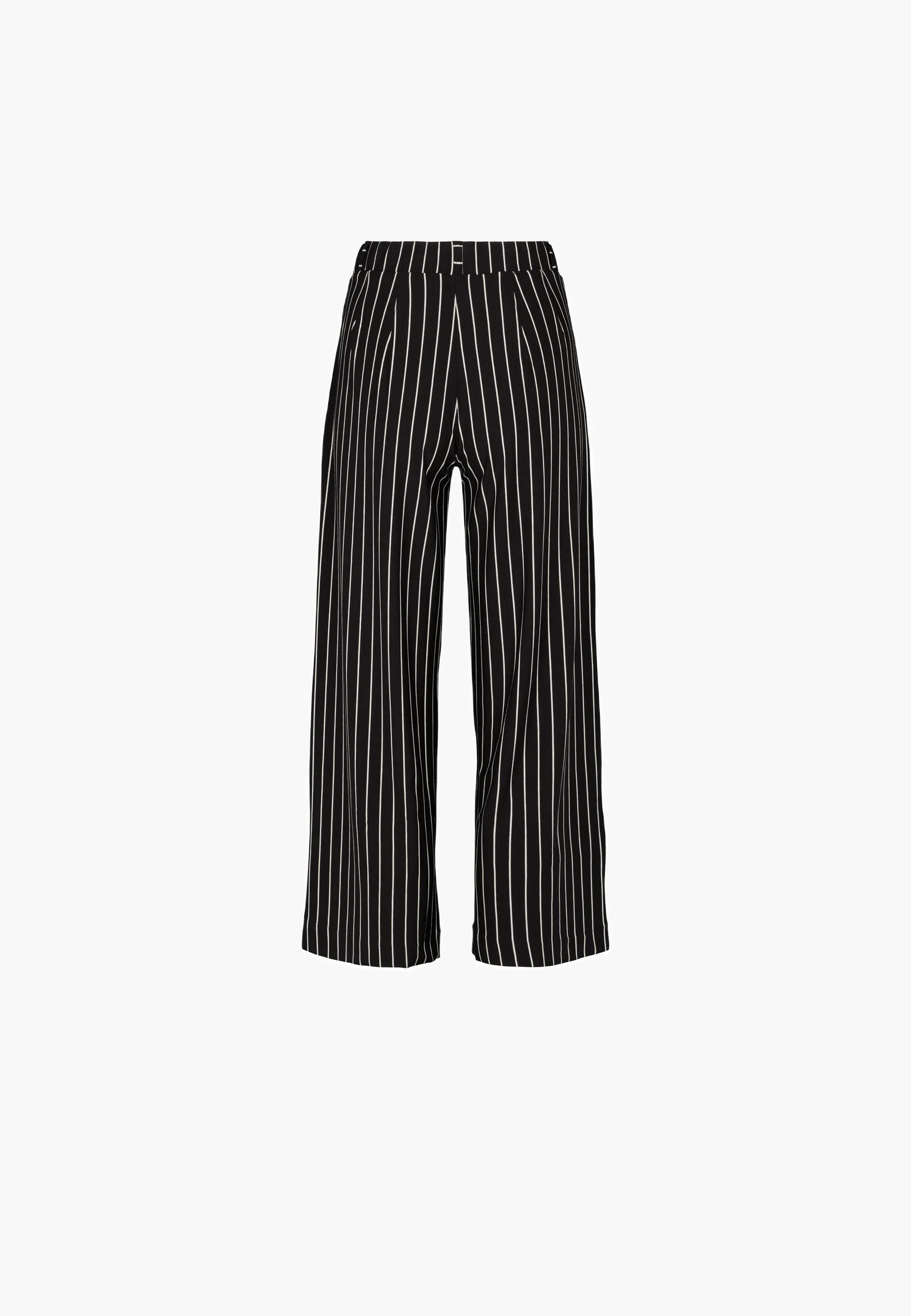 Donna Loose Jersey Crop - Black Stripe