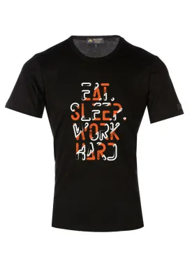 'Eat Sleep Work Hard' Quote T-Shirt Black T-Shirt