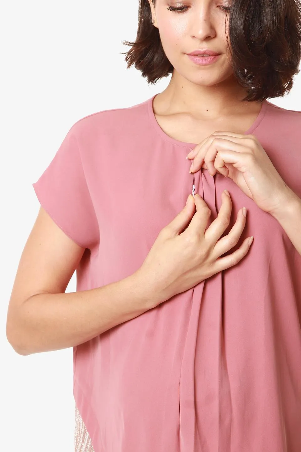 Emelia Nursing Top Dusty Pink