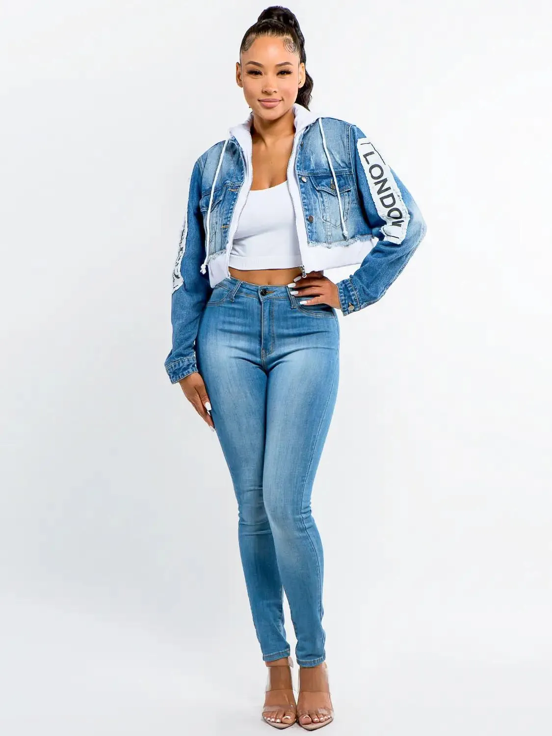 FASHION TOUR DENIM JACKET WITH HOODIE