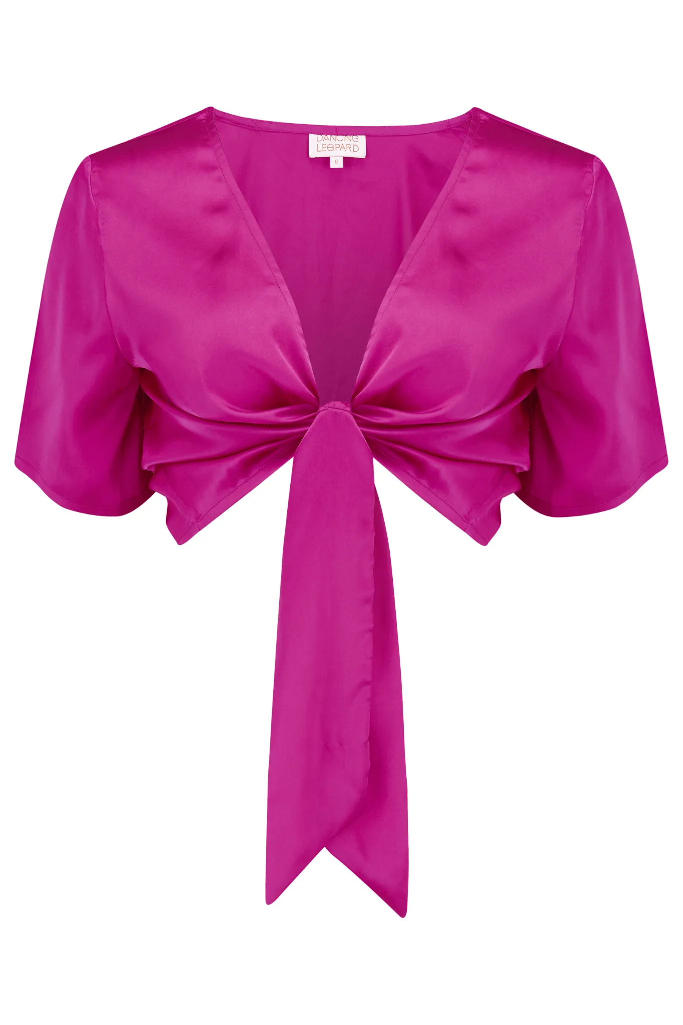 Gigi Wrap Top In Magenta