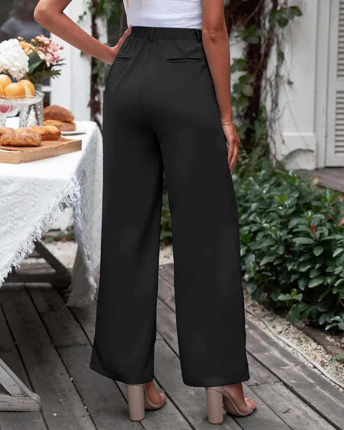 GRAPENT Wide Leg Pants for Women Work Business Casual High Waisted Dressy Pants Flowy Trousers Office