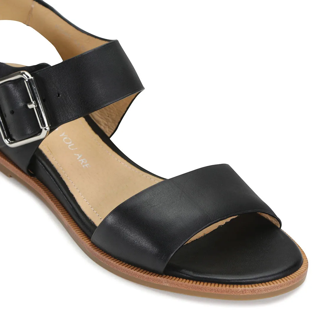 Hight Leather Ankle Strap Sandals Off