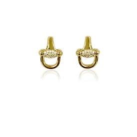 HORSE BIT SPARKLE STUDS Silver