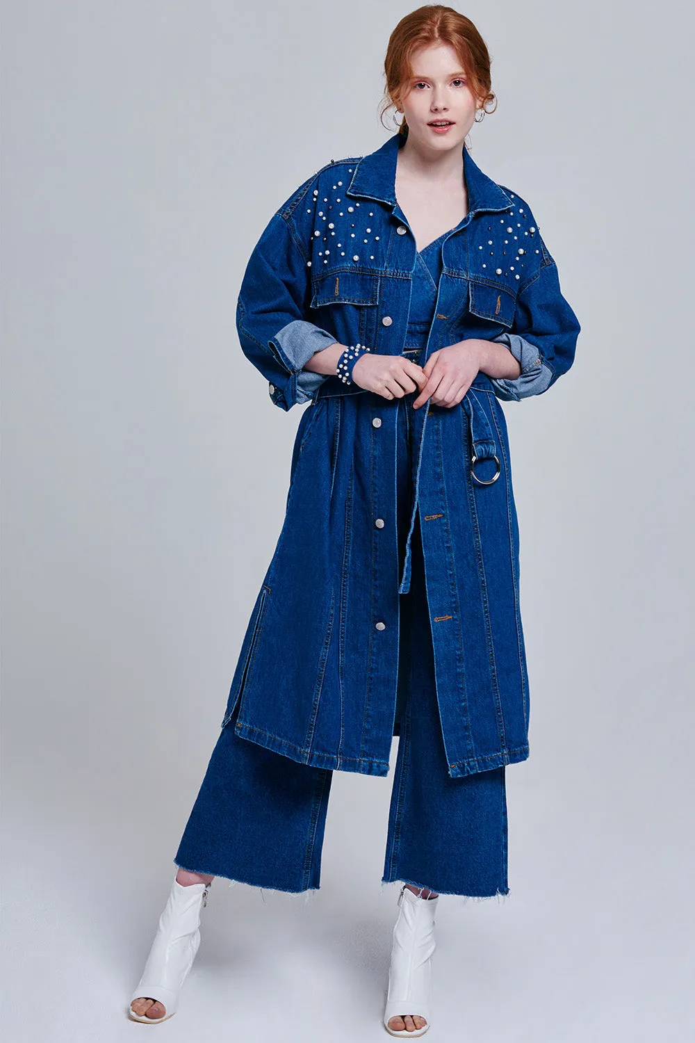Jane Pearl Embellished Denim Jacket