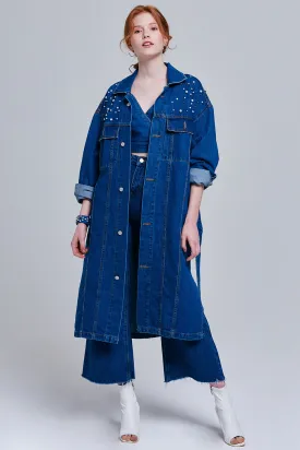 Jane Pearl Embellished Denim Jacket