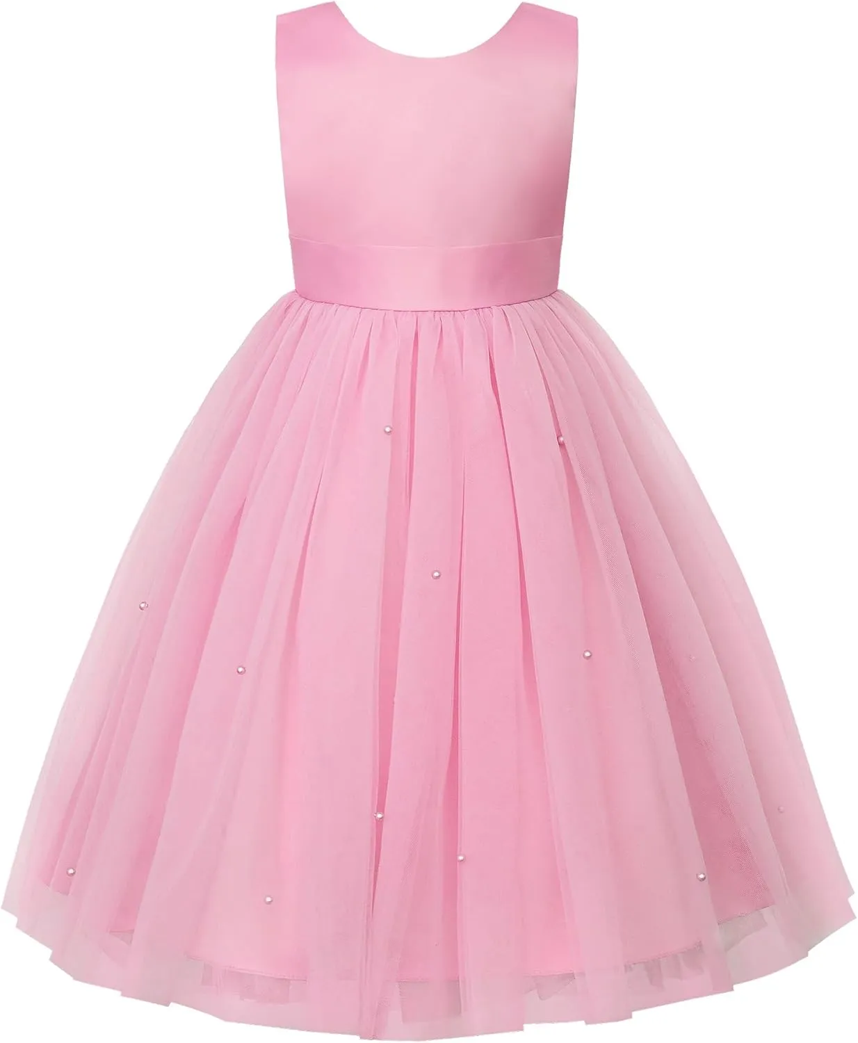 JerrisApparel Flower Girls Dress Wedding Satin Dresses Princess Birthday Party Prom Ball Gown