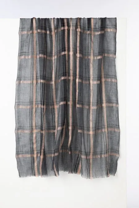 Kinross Cashmere Plaid Lurex Shawl