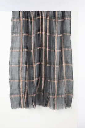Kinross Cashmere Plaid Lurex Shawl