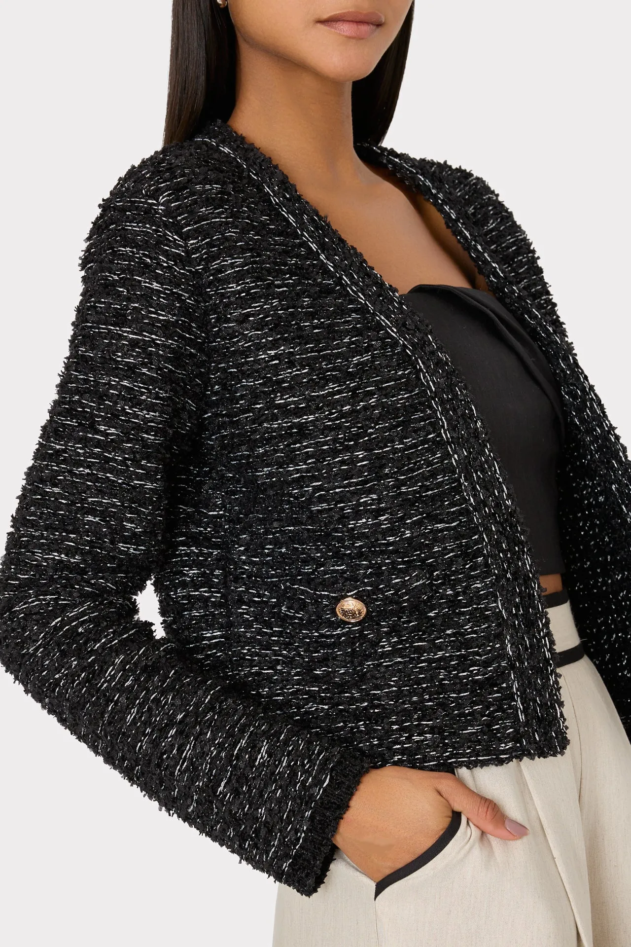 Knit Textured Boucle Cardigan Jacket