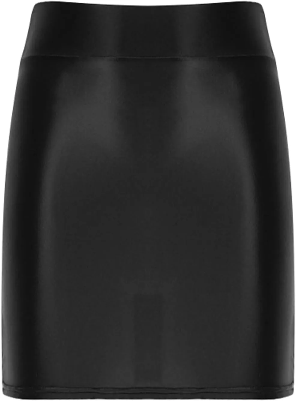 Linjinx Women Glossy Shiny Pencil Skirts High Waist Wrapped Hip Skirt Bodycon Miniskirt Clubwear