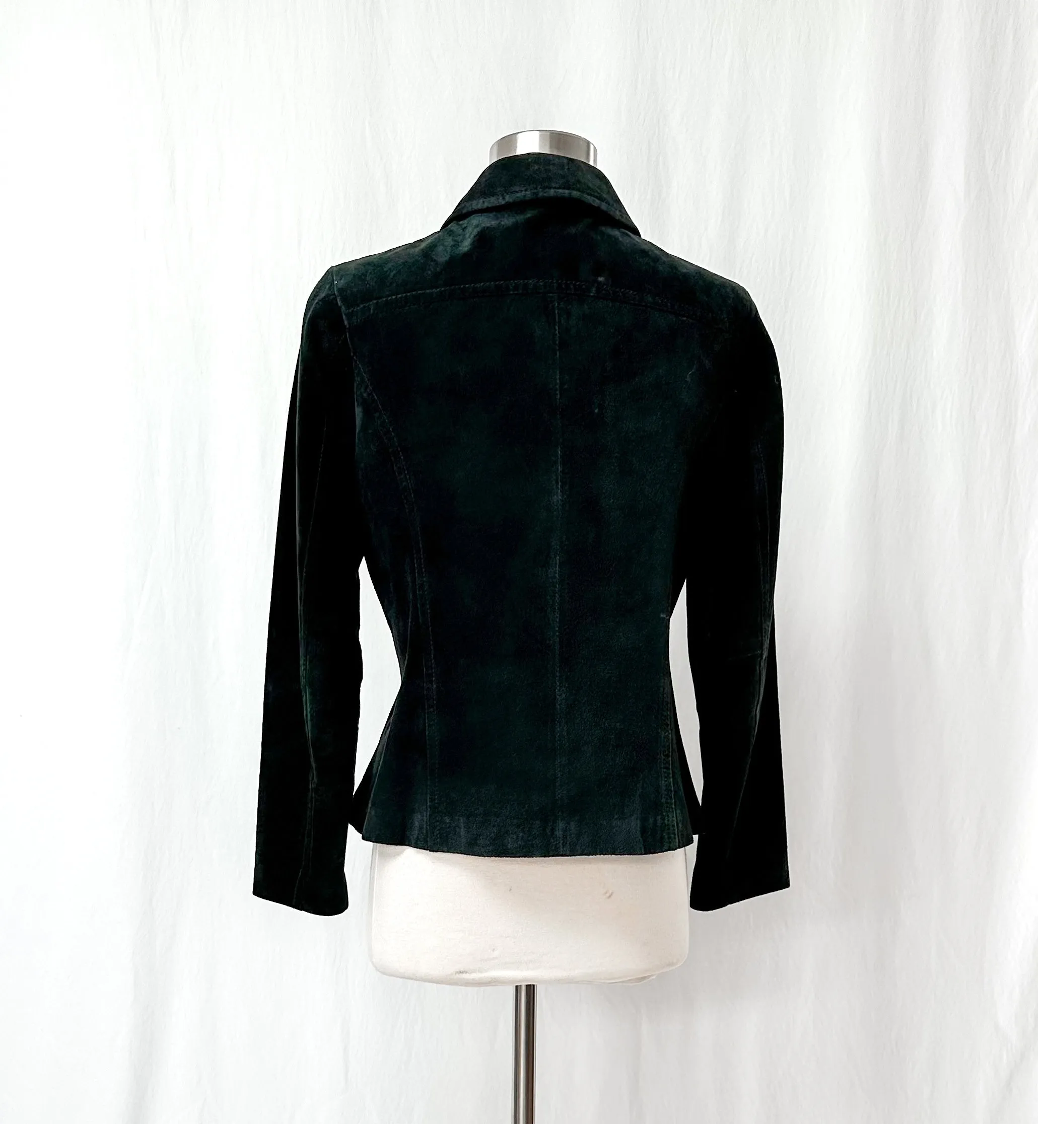 Liz Claiborne Black Suede Leather Zip Jacket (8P)