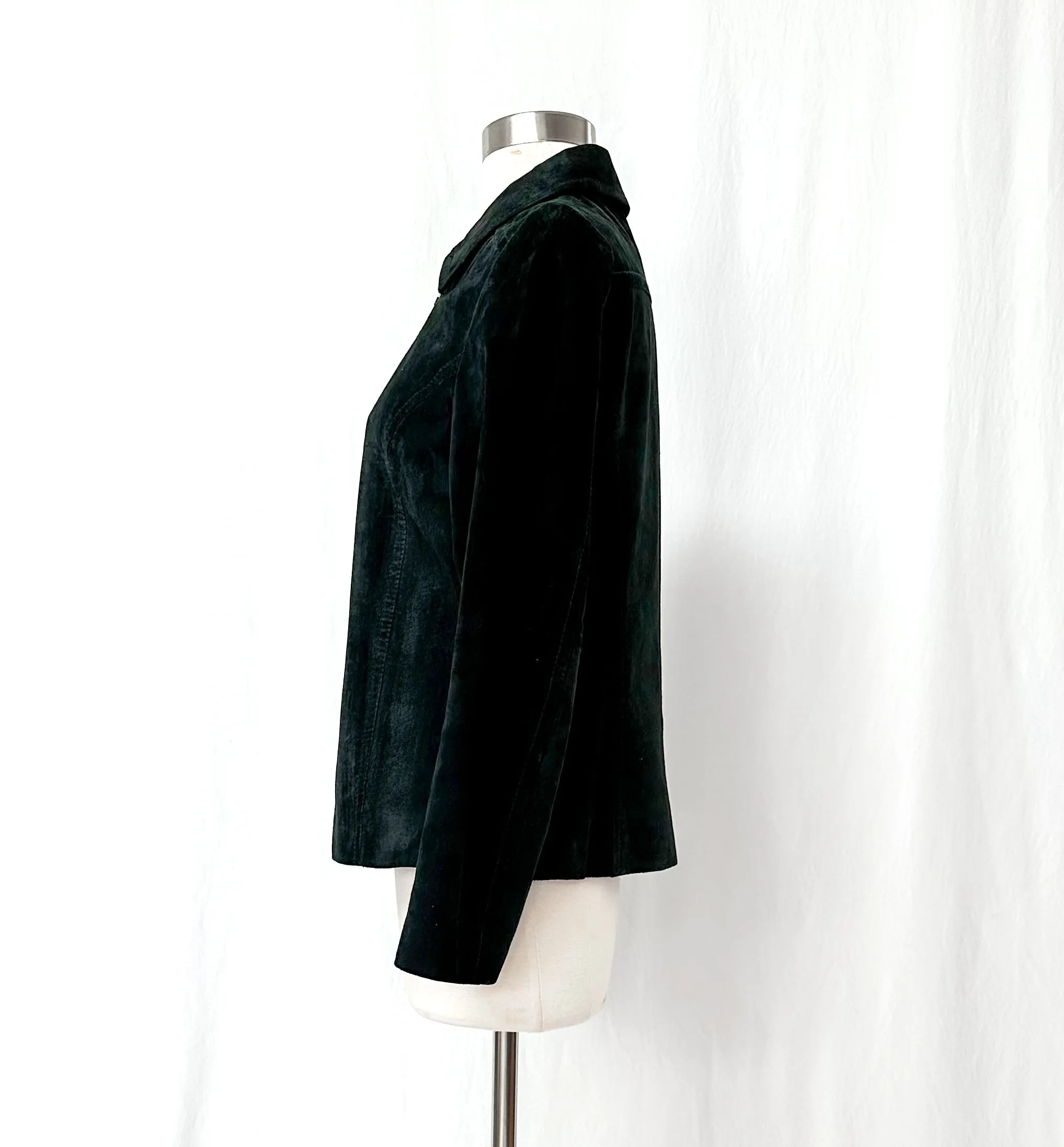 Liz Claiborne Black Suede Leather Zip Jacket (8P)