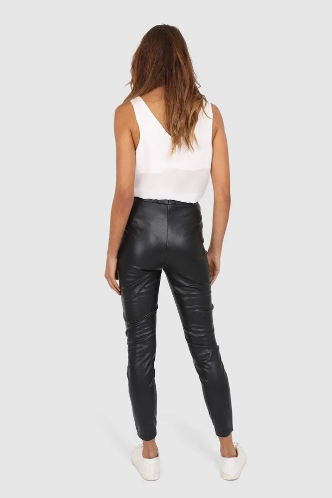 Lost In Lunar Lex Leatherette Pants Black