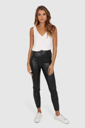 Lost In Lunar Lex Leatherette Pants Black