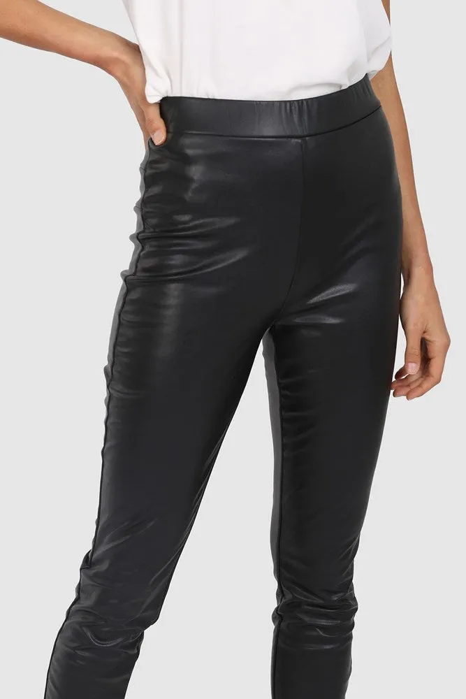 Lost In Lunar Lex Leatherette Pants Black