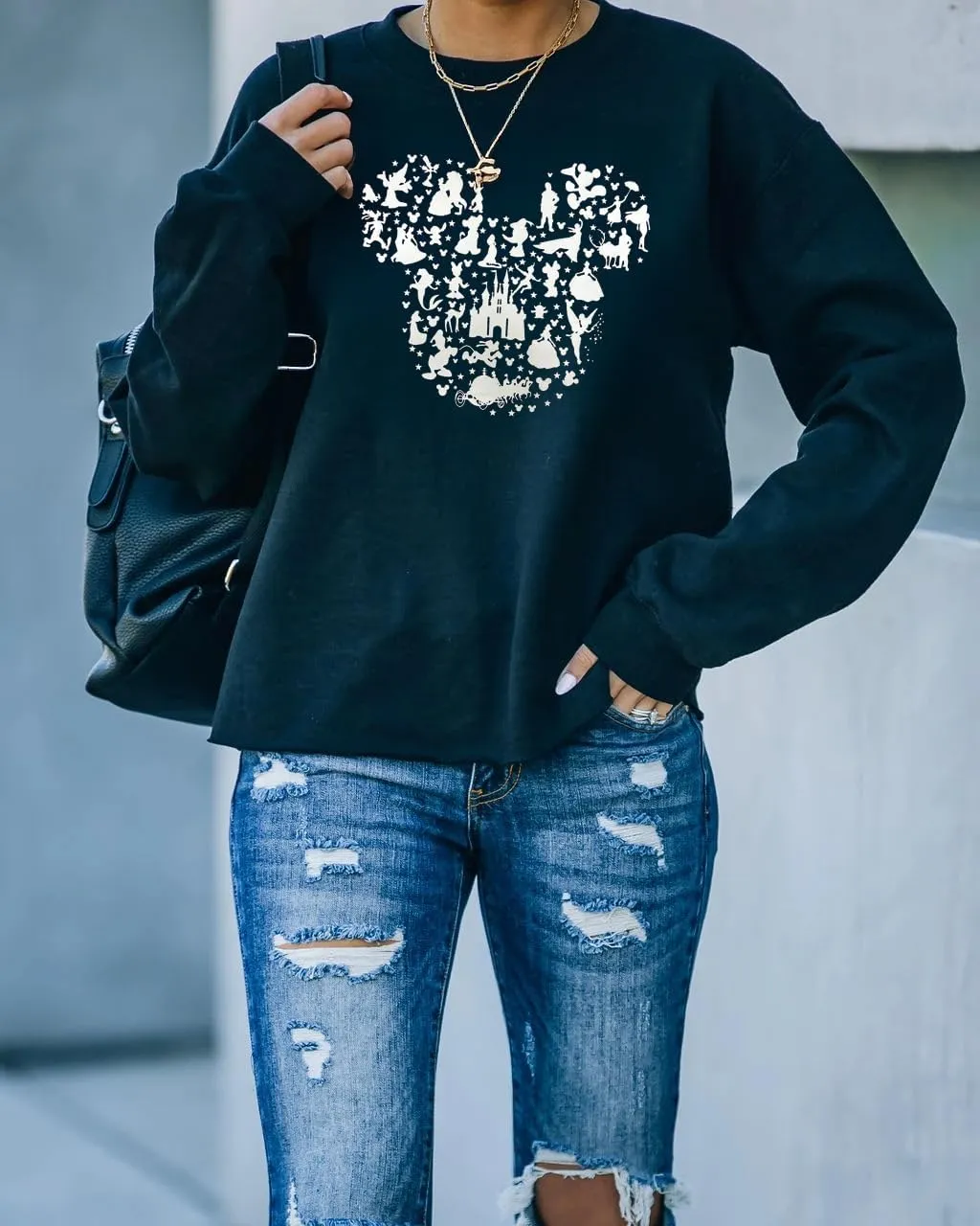 Magic Kingdom Castle Sweatshirts For Women Castle Fairy Graphic Sweatshirt Family Holiday Vacation Casual Pullover