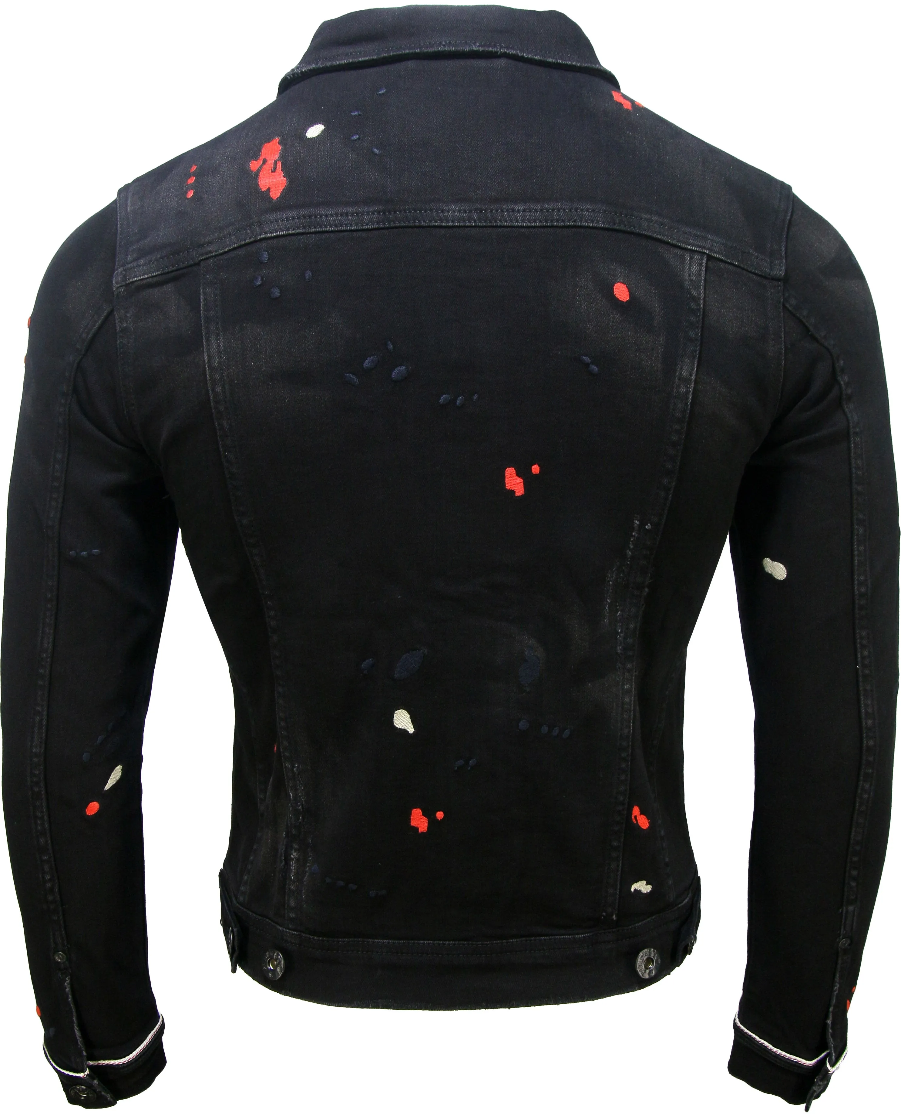 Men's Black Drip Premium Denim Jacket