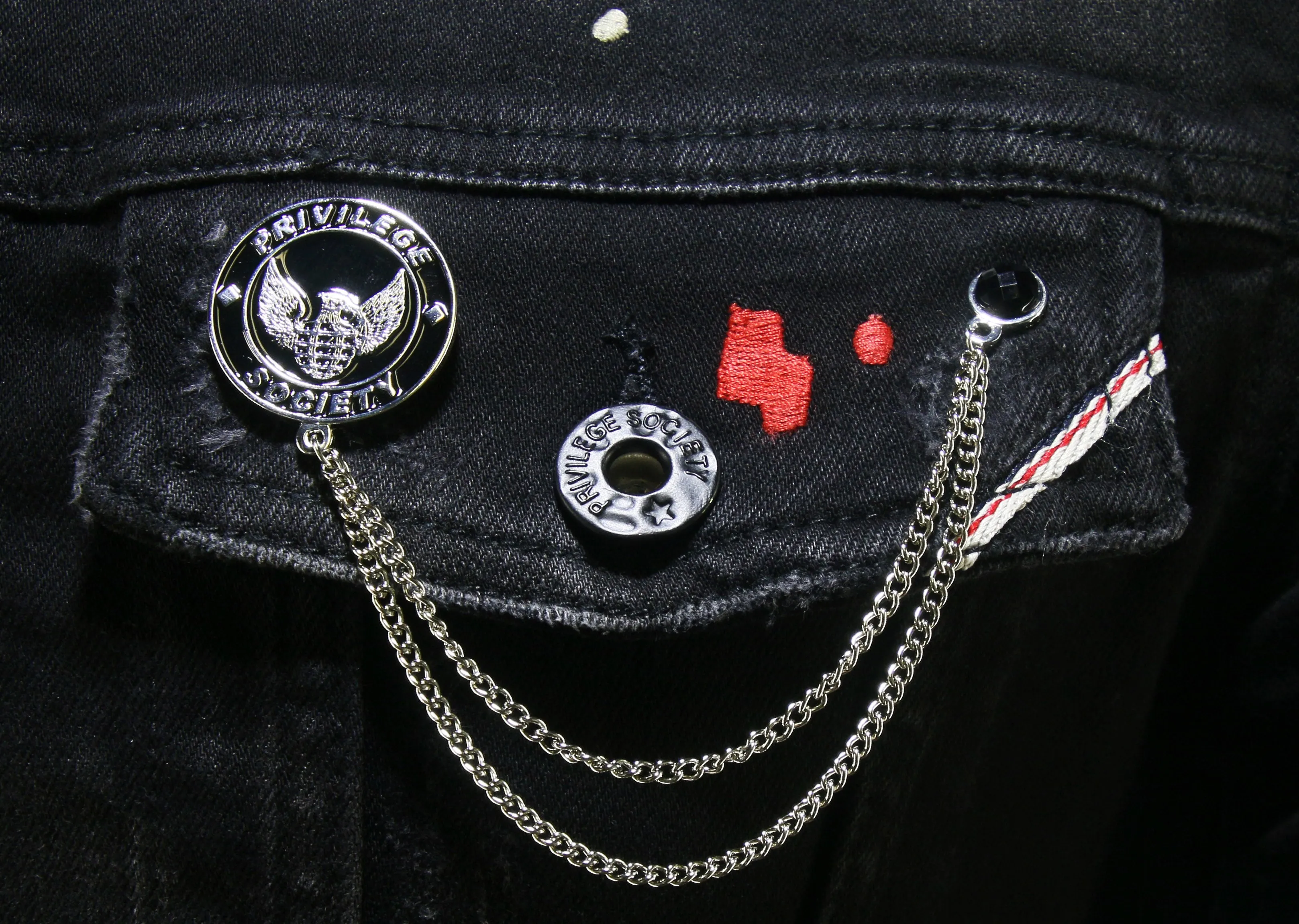 Men's Black Drip Premium Denim Jacket