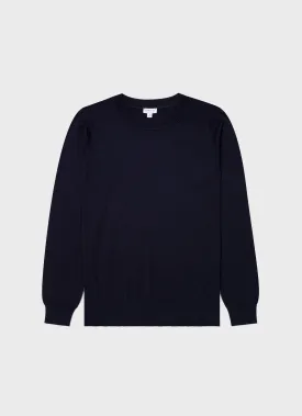 Men's Sea Island Cashmere Crew Neck Jumper in Navy