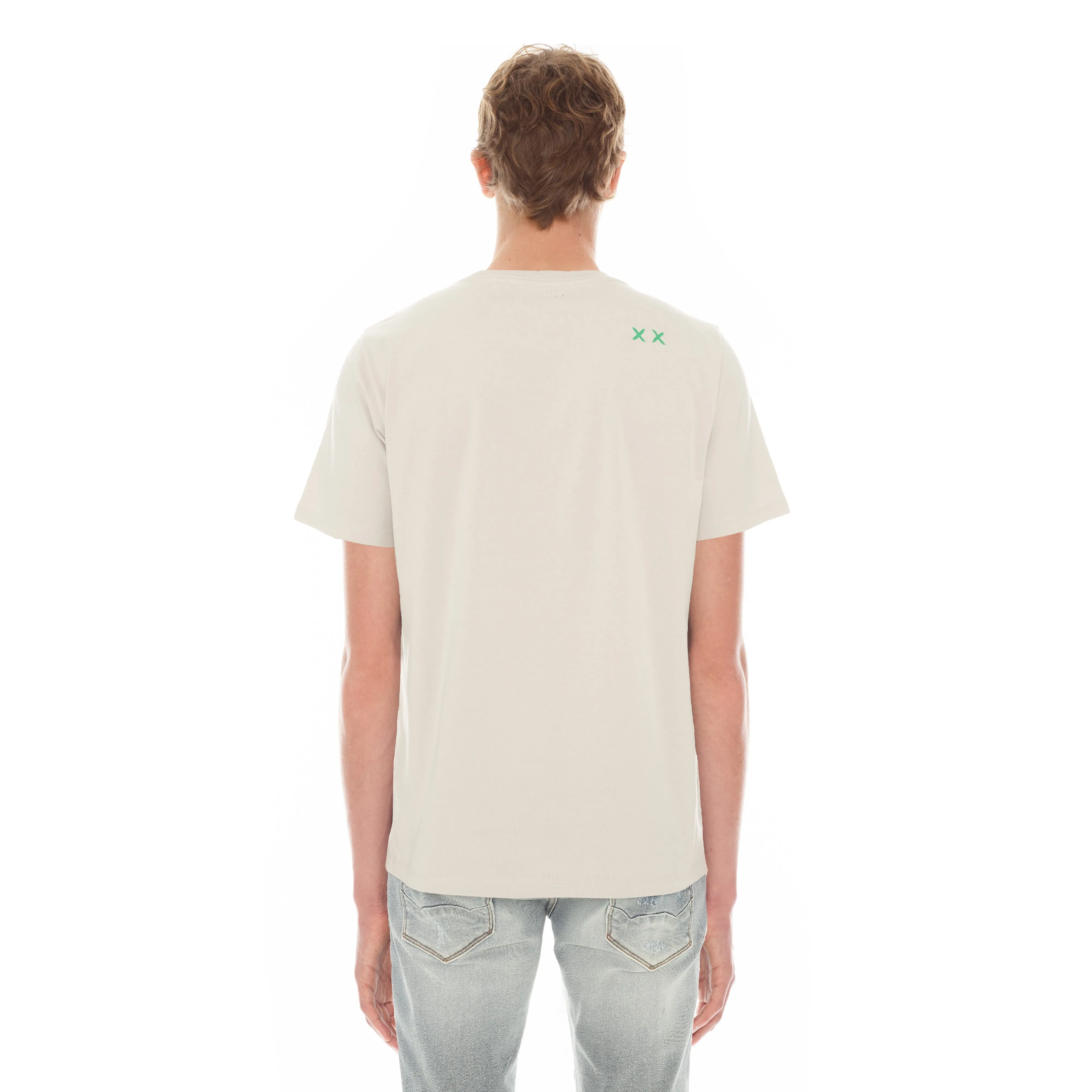 MENS T-SHIRT SLEEVE CREW NECK TEE "BAD BOY MICK"' IN SILVER GREY