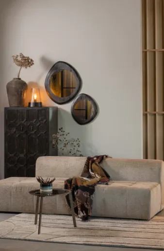 Mirror with wood edge