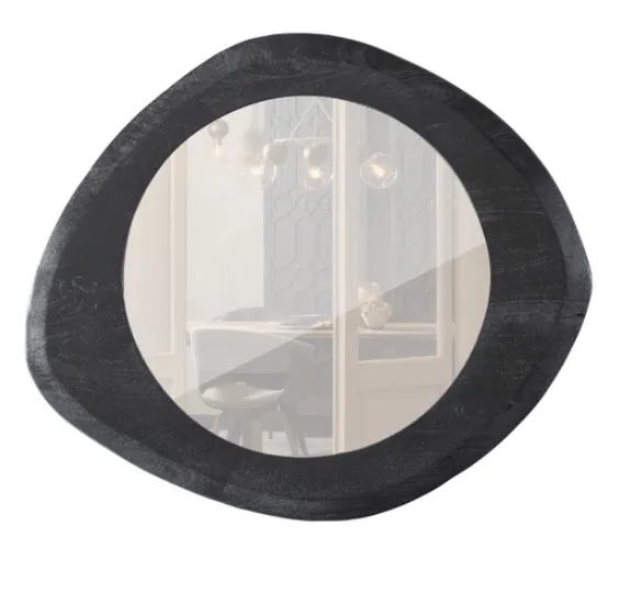 Mirror with wood edge