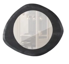 Mirror with wood edge