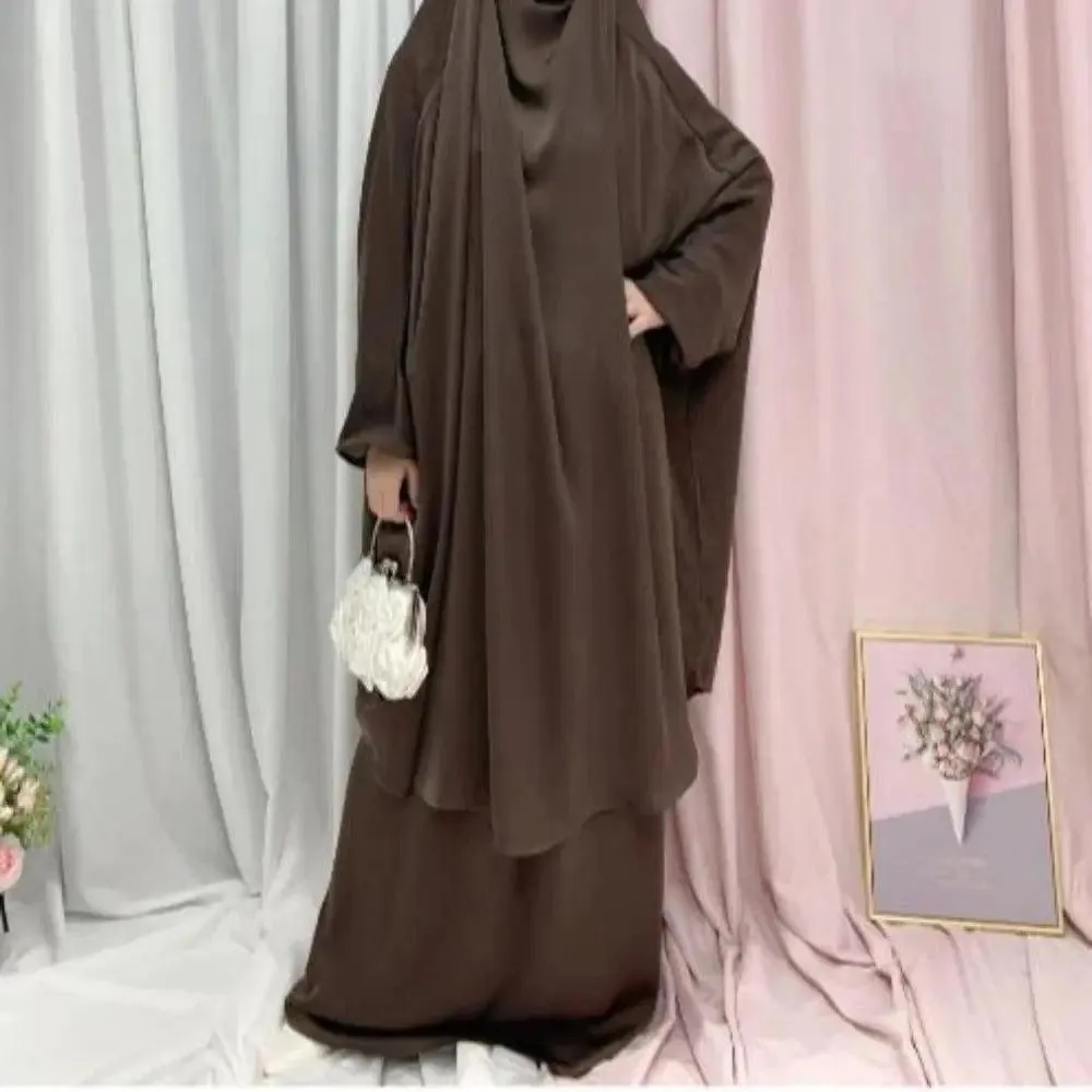MJ008 Nida Fabric 2-Piece Jilbab Set - Elegant and Comfortable Islamic Clothing