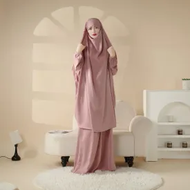 MJ008 Nida Fabric 2-Piece Jilbab Set - Elegant and Comfortable Islamic Clothing