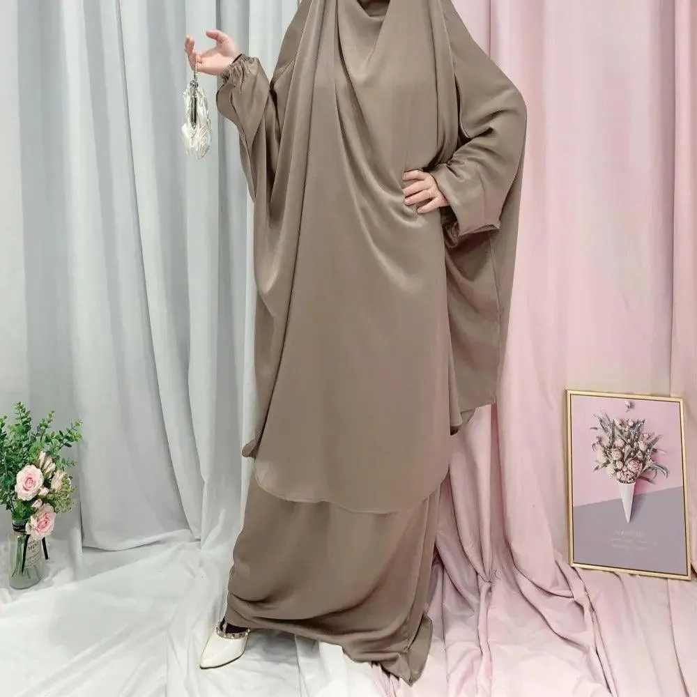 MJ008 Nida Fabric 2-Piece Jilbab Set - Elegant and Comfortable Islamic Clothing