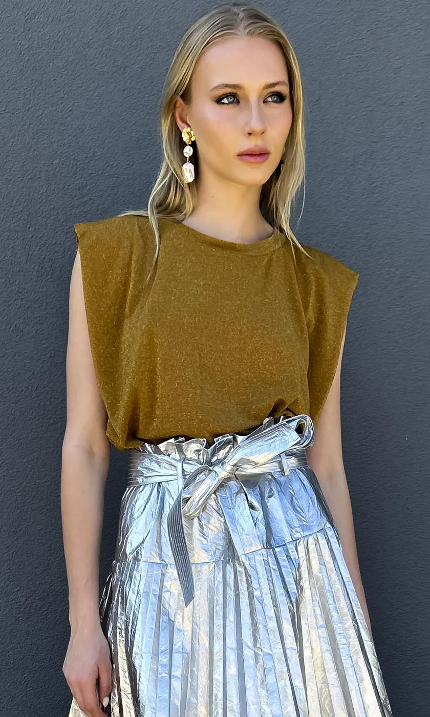 Momoni Copper Lurex Tank