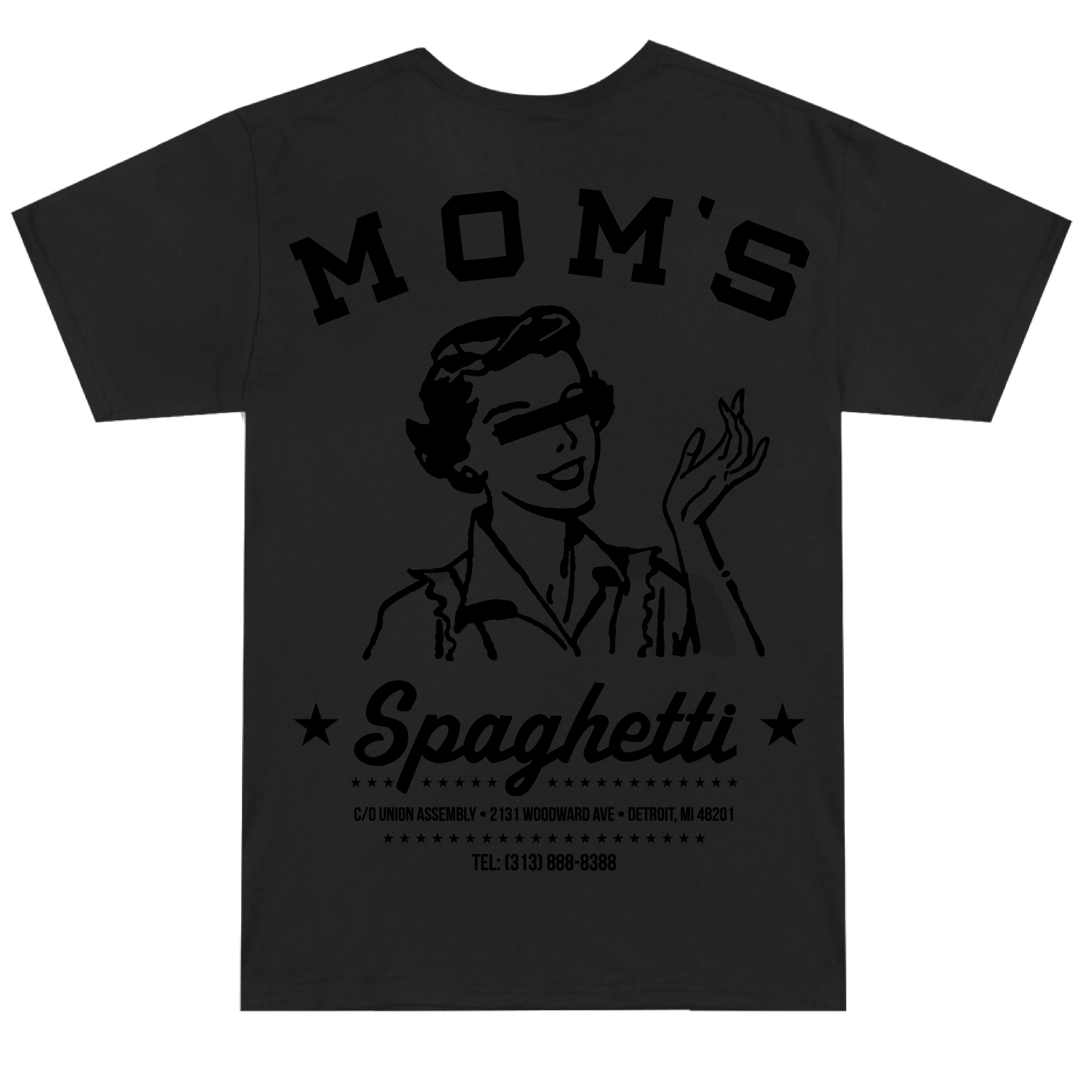 Mom's Spaghetti Chef T-Shirt (Black on Black)