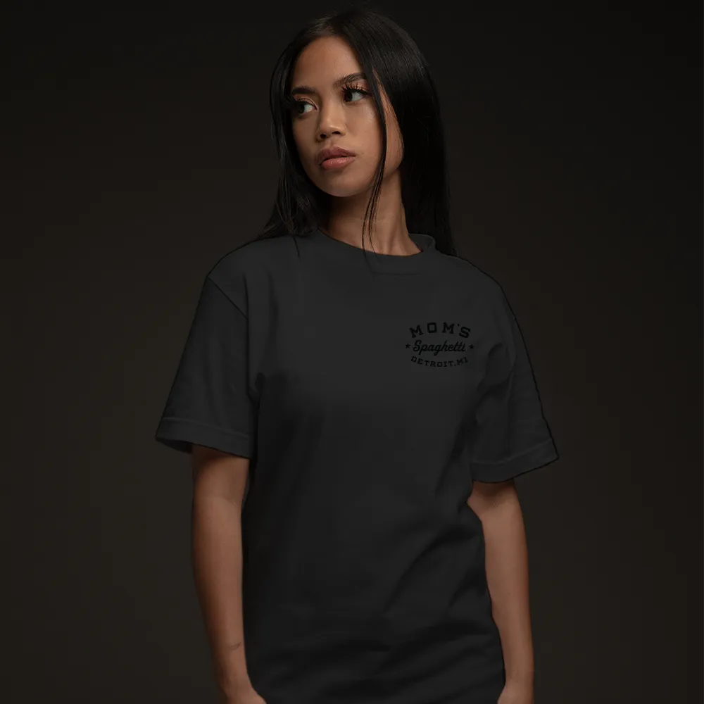 Mom's Spaghetti Chef T-Shirt (Black on Black)