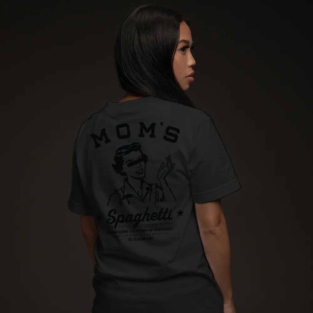 Mom's Spaghetti Chef T-Shirt (Black on Black)