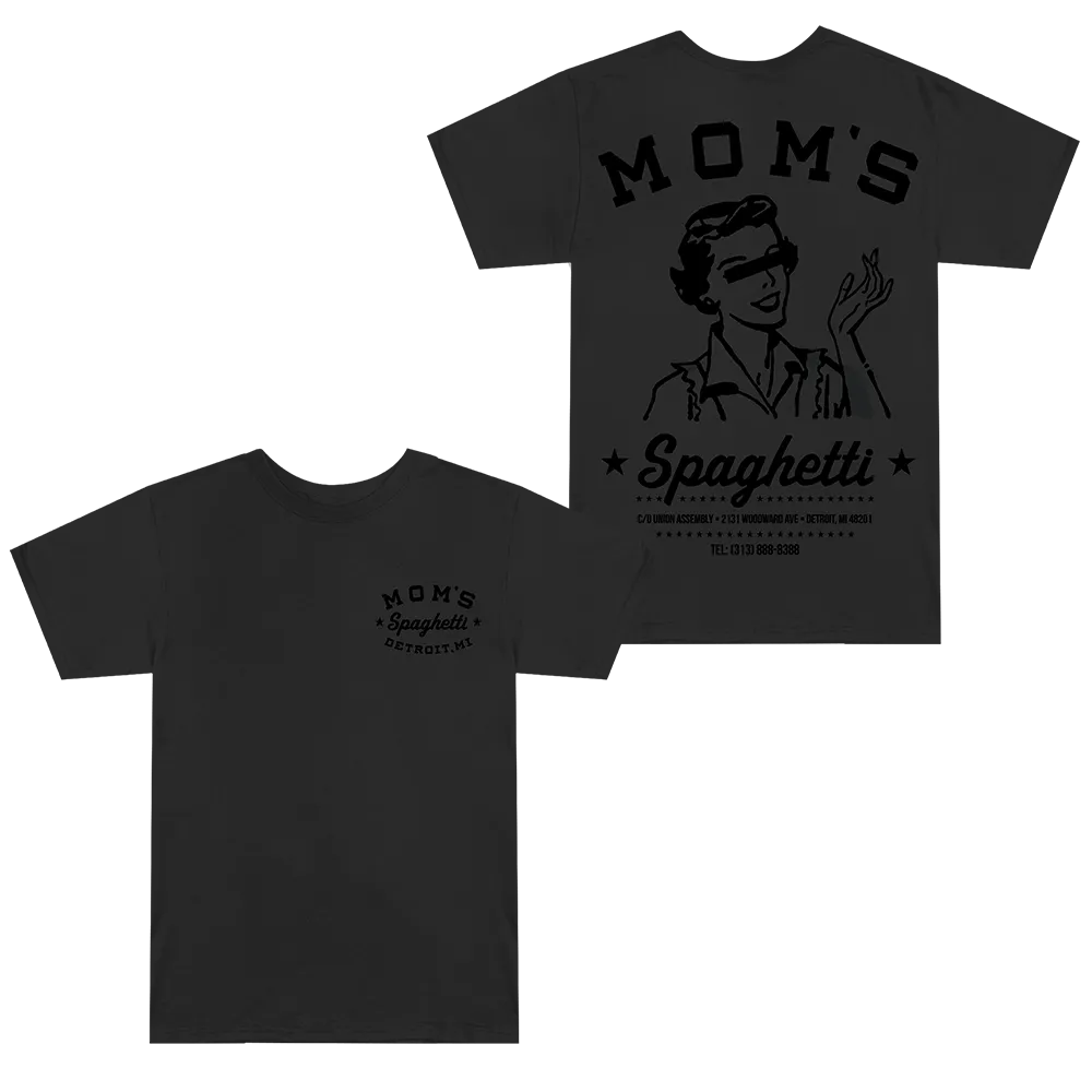 Mom's Spaghetti Chef T-Shirt (Black on Black)