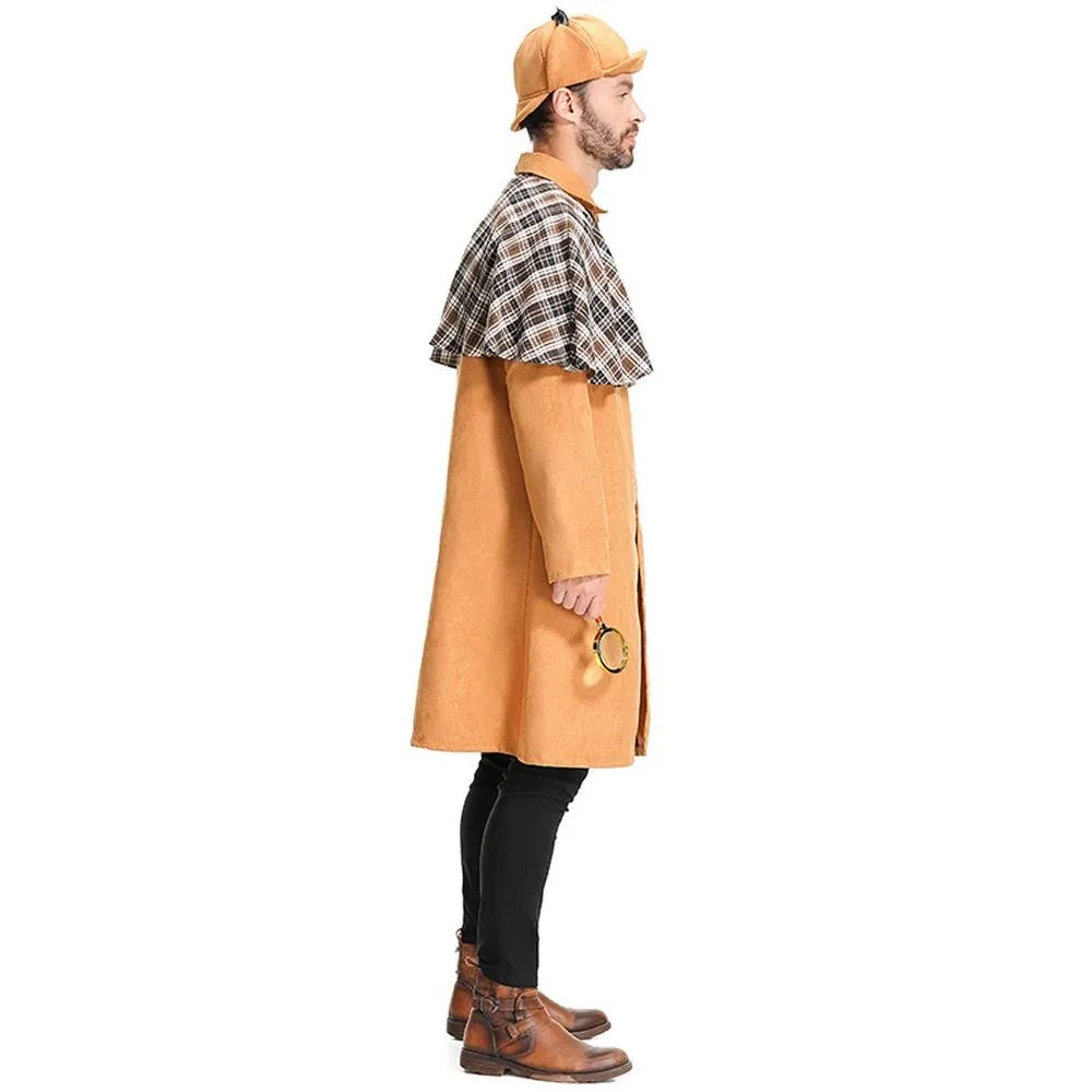 Mystery Game Role Playing Men Detective Adult Cosplay Costume Outfits Carnival Suit